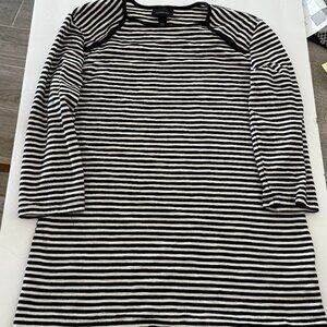 Who What Wear Women’s Long Sleeve Black & White Striped Pullover Top Shirt Sz XS